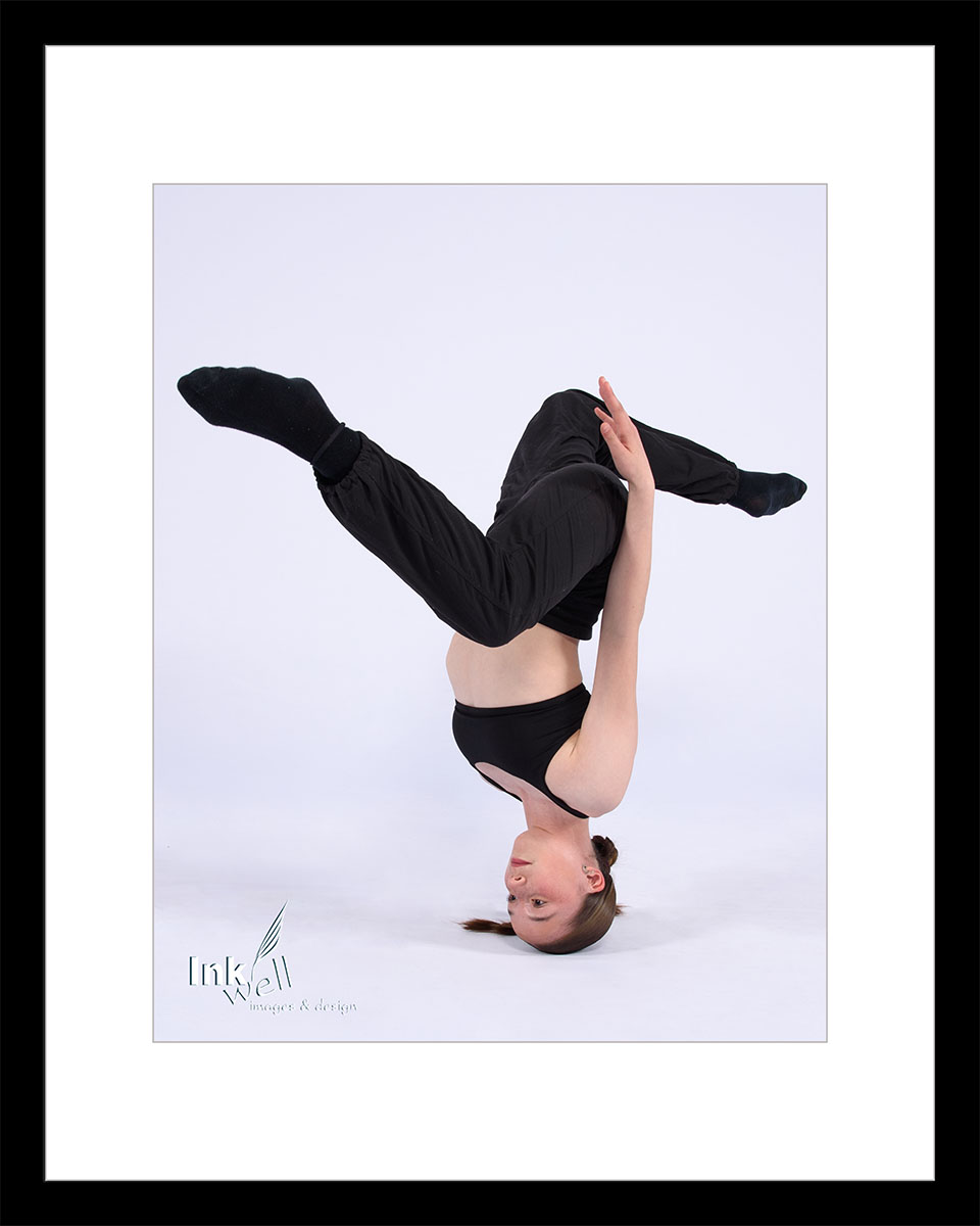 Girl balanced on her head