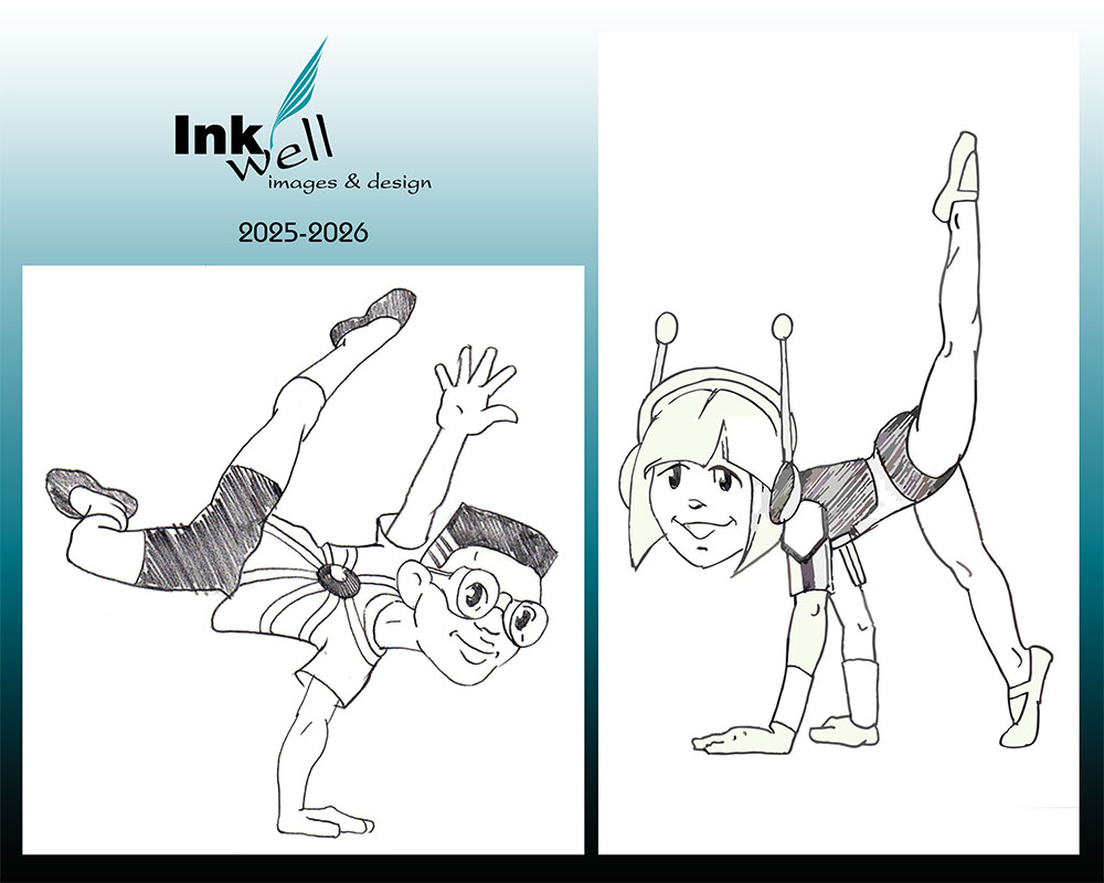 cartoon illustrating two solo dancers